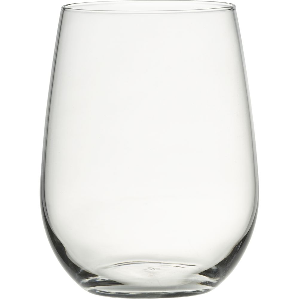 Stemless red wine glass